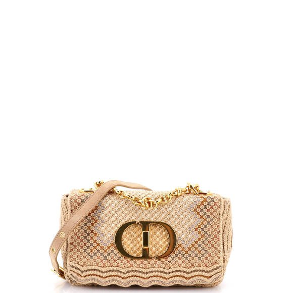 Christian Dior Handbags - Christian Dior Small Caro Bag Cannage Quilt Embroidered Cotton